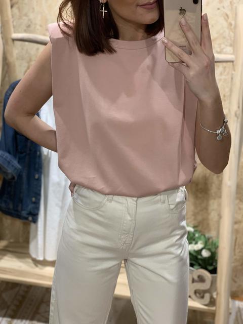 Camiseta Hombreras Rosa Palo