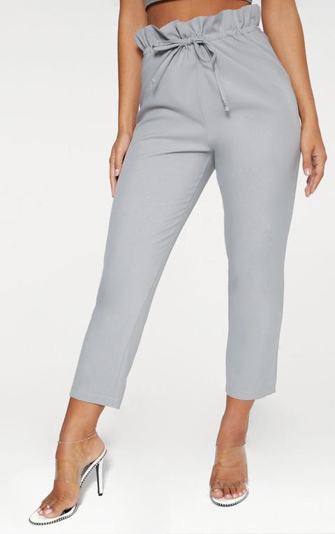 slim leg paperbag trousers