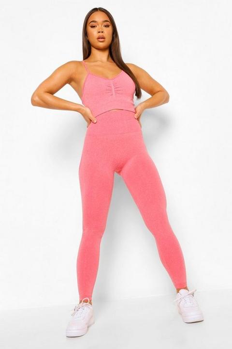 Leggings De Gimnasio De Marga Sin Costuras, Rosa