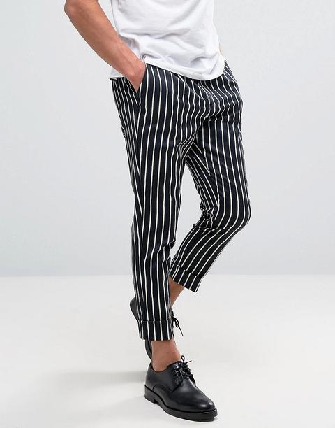 Pantalones De Vestir Tapered De Raya Diplomática De Asos