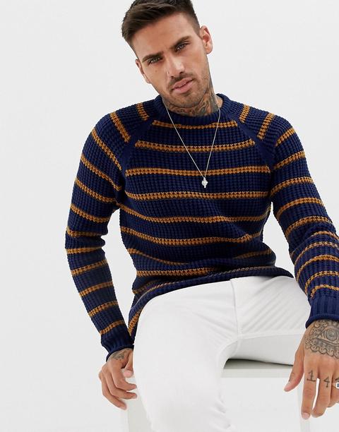 Blend Stripe Jumper In Blue