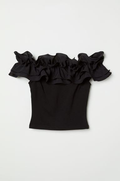 H & M - Top A Spalle Scoperte - Nero