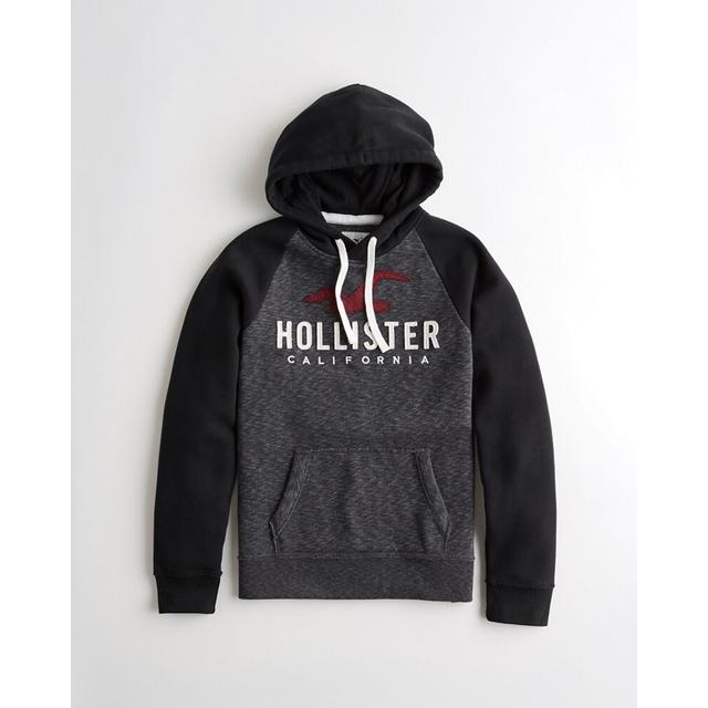 colorblock logo hoodie hollister