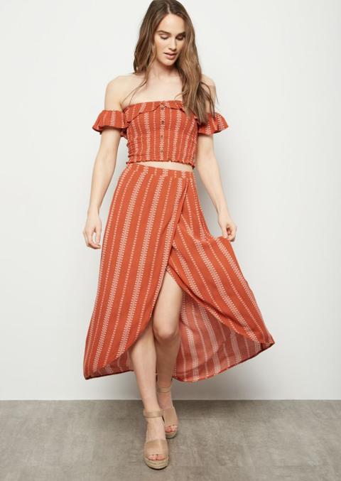 burnt orange maxi skirt