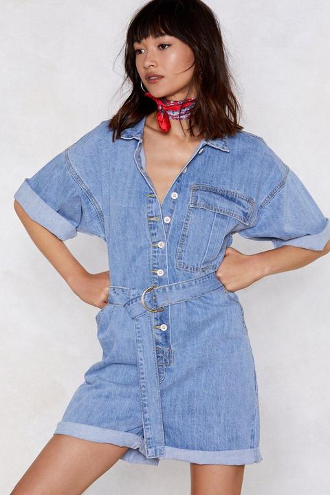 Play It Up Denim Romper