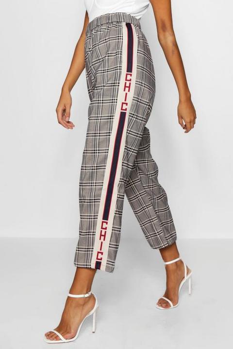 Checked Sports Trim Tapered Trouser