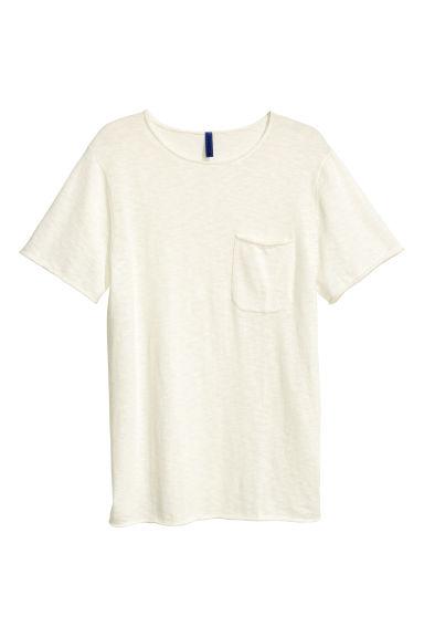 H & M - T-shirt In Maglia Fine - Bianco