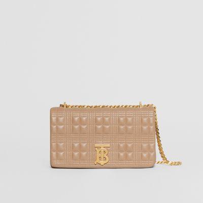 Bolso Lola Pequeño En Piel De Ovino Acolchada (cámel/dorado Claro) | Burberry® Oficial