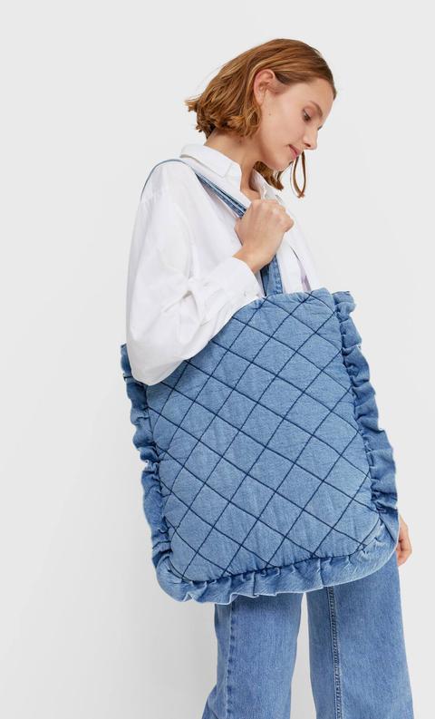 Bolso Shopper Denim Acolchado