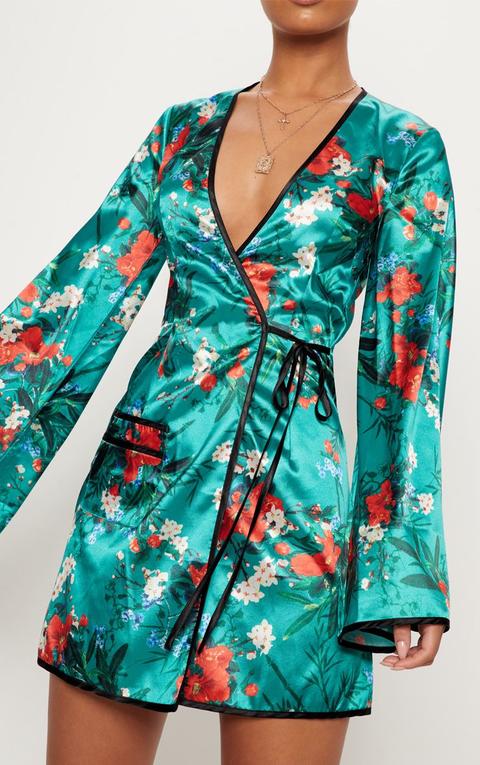 oriental kimono wrap dress