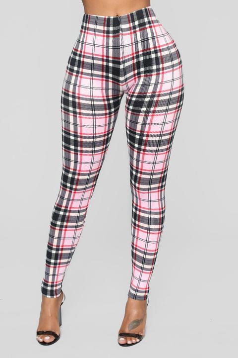 Pink plaid sale pants fashion nova