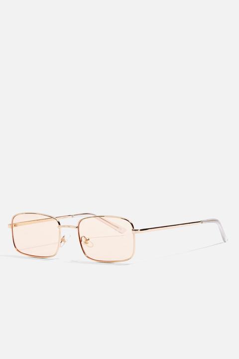 Womens Rectangle Sunglasses - Gold, Gold