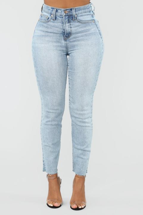 Burning Love High Rise Boyfriend Jeans - Light Blue Wash