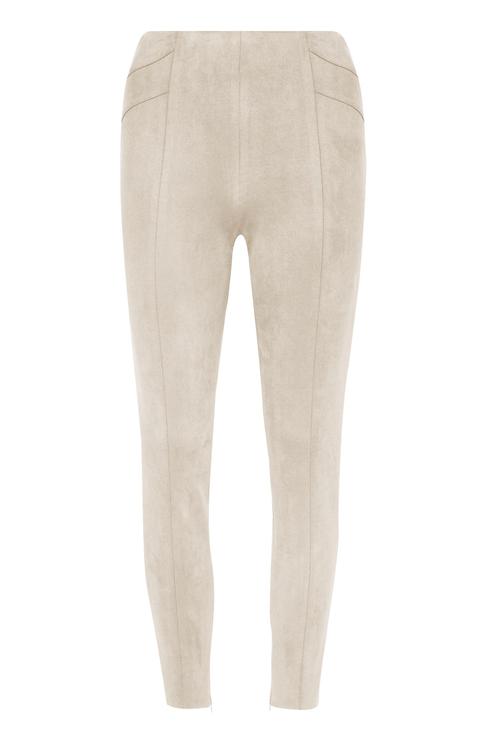 Ivory Faux Suede Skinny Trousers