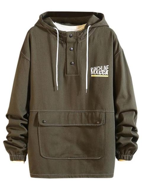 Chaqueta Con Capucha De Hombro Caído Camouflage Green