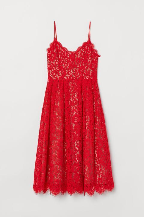 Vestido De Encaje - Rojo