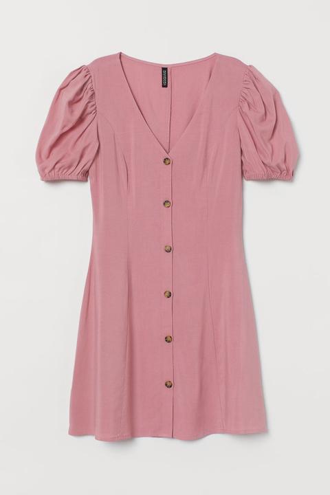 Vestido Corto De Viscosa - Rosa