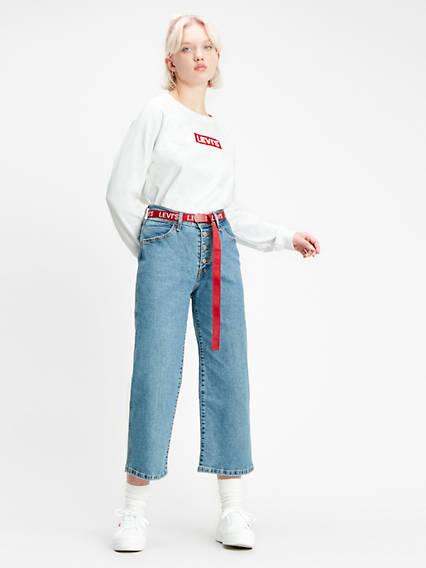 Mile High Wide Leg Crop Gris / Stoned Out