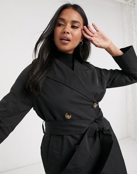 Gabardina Con Cinturón En Negro De Pimkie