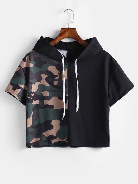 Maglietta Uomo Con Cappuccio E Maniche Corte - Estiva, Traspirante, Comfort Casual - Foto 1