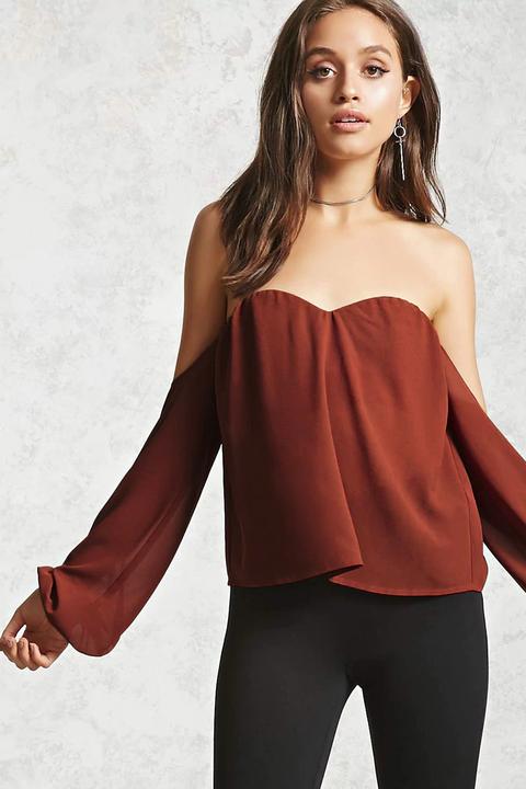 Chiffon Off-the-shoulder Top