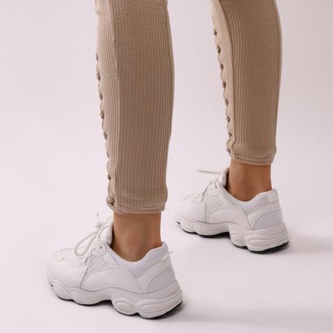 Cheetah Chunky Trainers In White