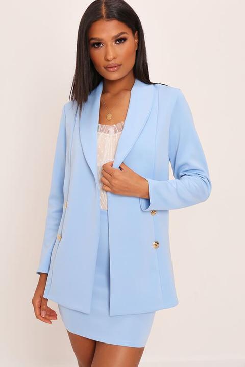 Baby Blue Double Button Blazer