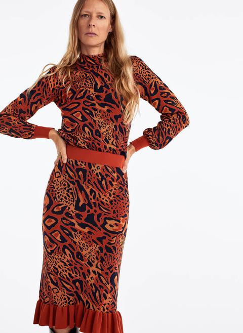 Falda Jacquard Leopardo