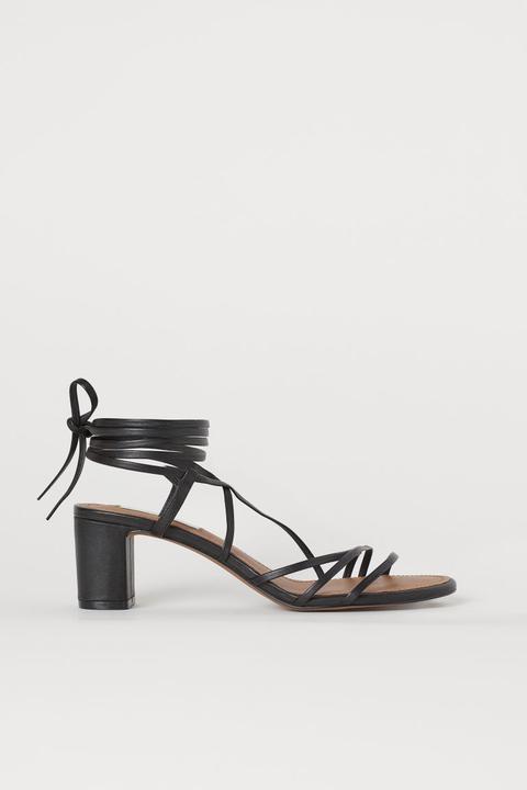 H & M - Leather Sandals - Black