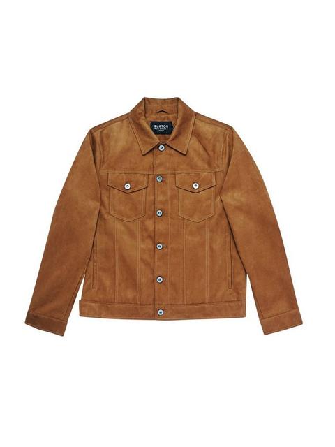 Brown Suedette Trucker Jacket