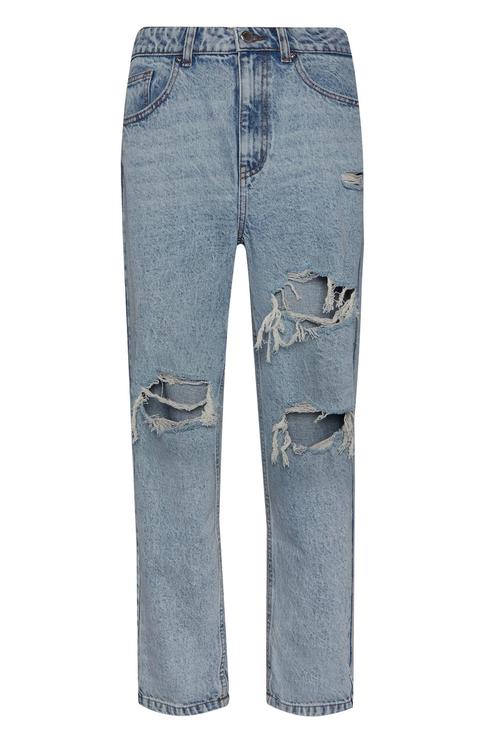 Blue Vintage Ripped Mom Jeans