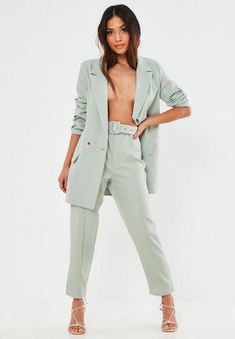 Blue High Rise Tailored Coord Trousers