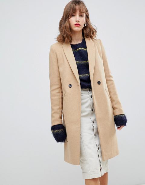 Stradivarius - Cappotto A Due Bottoni Lunghezza Media - Beige