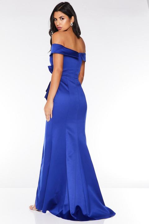 bardot royal blue dress