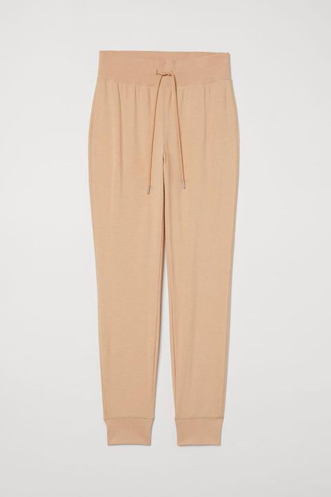 Cotton-blend Joggers - Beige