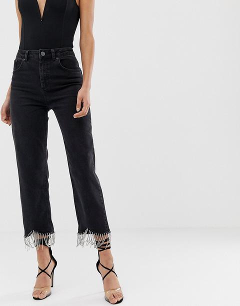 High Waisted Straight Leg Jeans 