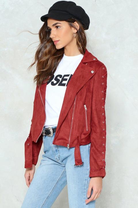 Cross The Line Faux Suede Moto Jacket