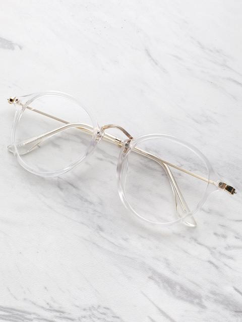 Transparent Frame Metal Top Bar Glasses