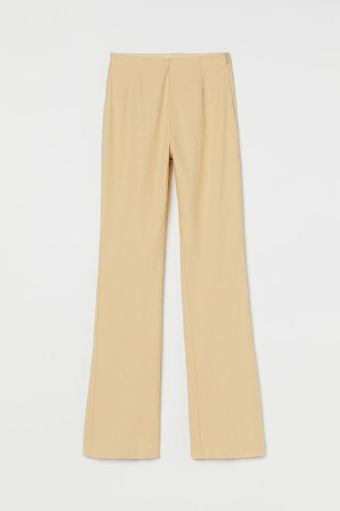 Linen-blend Trousers - Yellow