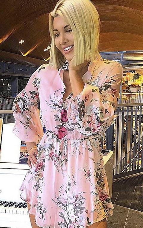 Evie Floral Shirt Dress In Pink