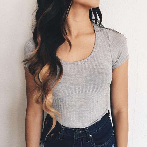 Lupe Basic Croptop (grey)