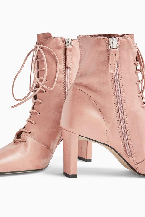 pink lace up boots womens