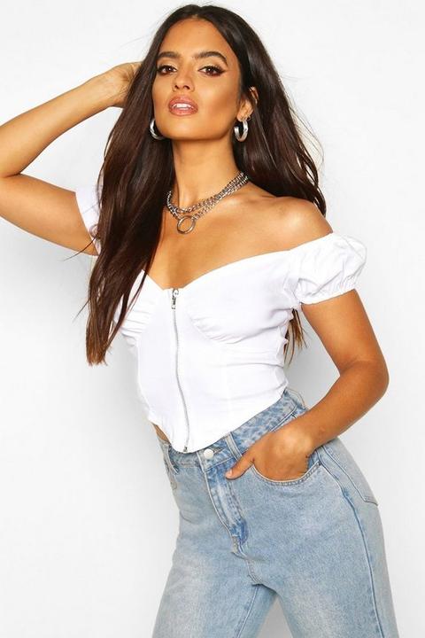 boohoo white off the shoulder top