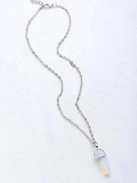 Contrast Crystal Pendant Necklace