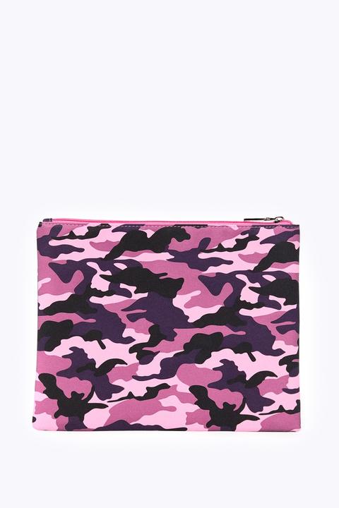 Stephanie Pink Camo Print Envelope Clutch Bag