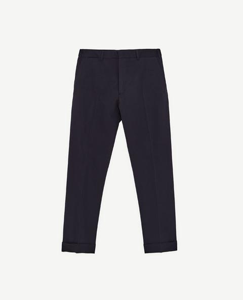 Pantaloni Eleganti Blu Navy