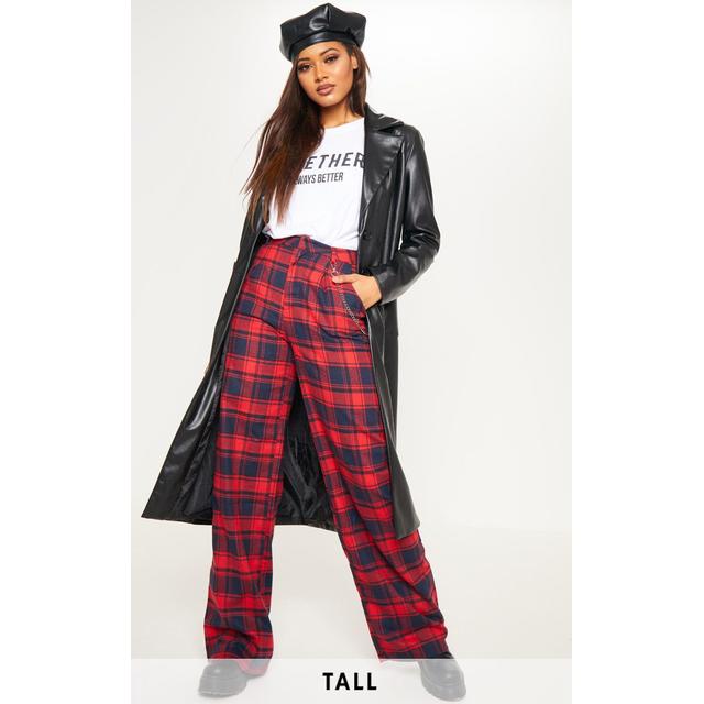 tartan wide leg trousers