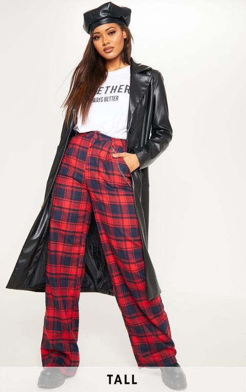 Tall Red Tartan Wide Leg Trouser from 