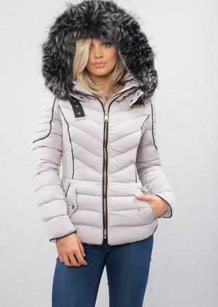 quilted faux fur hooded padded puffer coat black