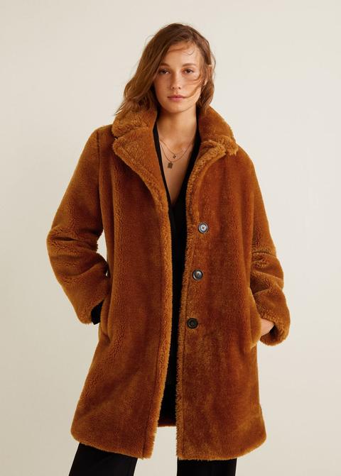 Lapels Faux Fur Coat